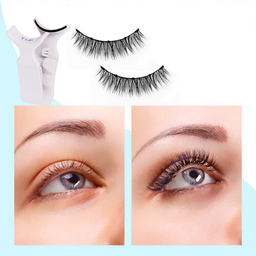 Magnetic False Eyelashes Natural Curler No Glue 2 Pairs 2