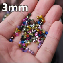Plated crystal glass bicone spacer beads 6mm 50pcs