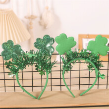 Shamrock Headband Green Sequins Glitter Bows 1