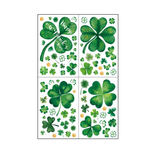 St. Patrick's Day Window Clings Shamrock 4 Sheets 1