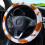 Plush Steering Wheel Cover Brown White Universal 2
