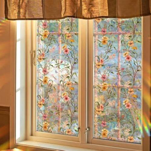 Floral Bouquet Window Sticker Rainbow Flower Cling 2