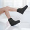 Down Slippers Socks Ultralight Thermal Boots Black L 7