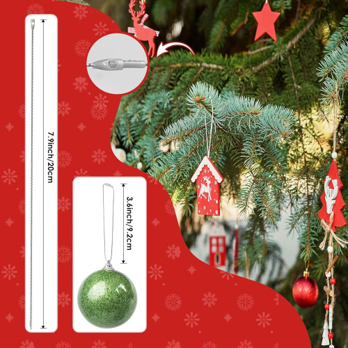 Christmas Ornament String Hangers Silver Ribbon Hooks 200 2
