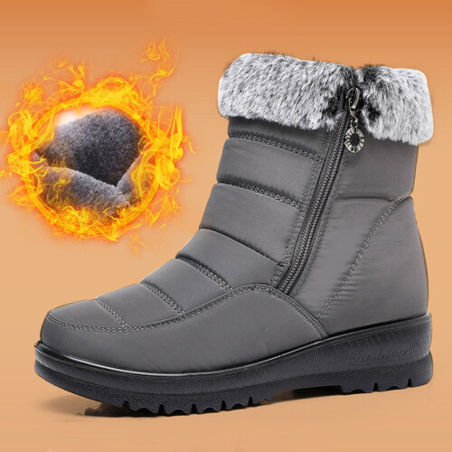 Women's Ankle Boots Waterproof Fur-Lined Warm Snow Boots 1