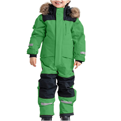 Kids Ski Suit One-Piece Snowsuit Waterproof Windproof 1