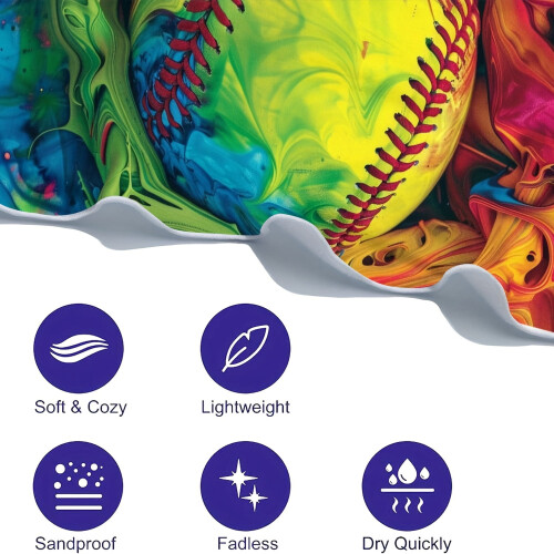 Stylish Creative Baseball Beach Towel 1 Piece 2