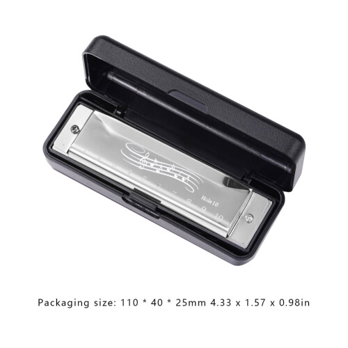 10-Hole 20-Tone Harmonica Portable Silver Musical Instrument 1