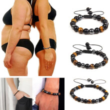 Black Obsidian Hematite Bracelet for Couples 1 Piece