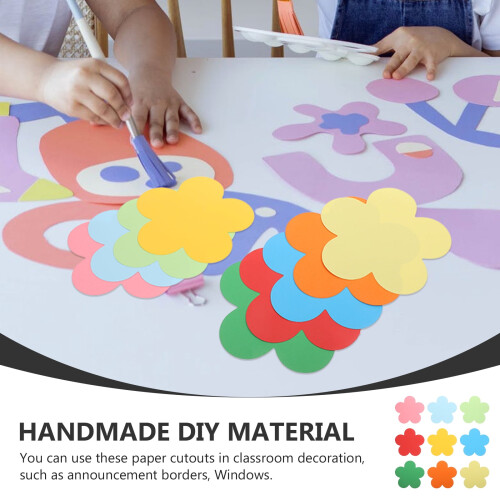 Cardboard Flower Cut Outs Hand Colored 10 Packs 1