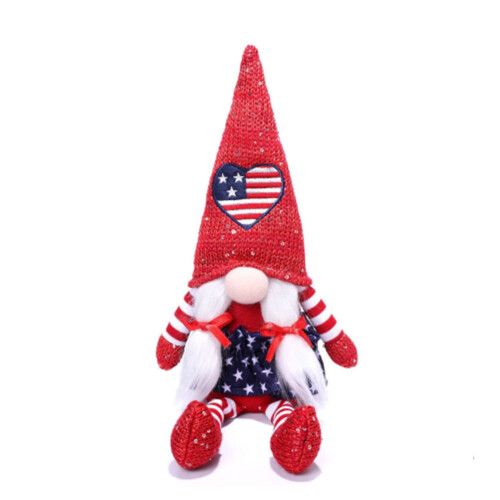 Patriotic Gnome Plush Decor Scandinavian Tomte Couple 2 Pack 2