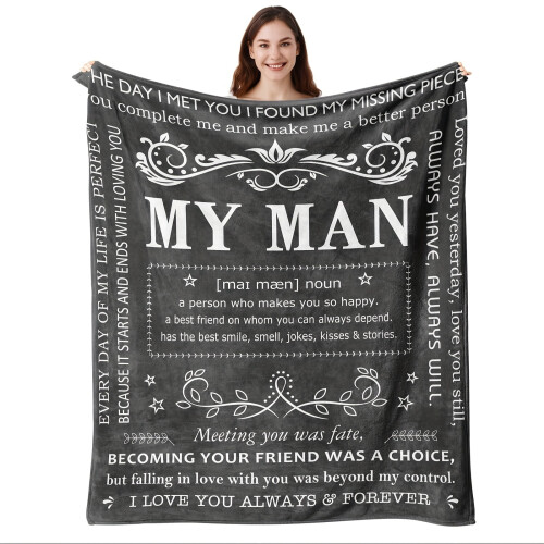 Φανελένια Κουβέρτα My Man Heart Design 280g 1