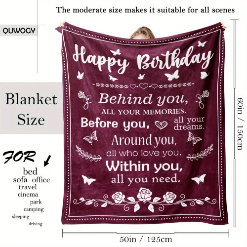 Merlot Red Throw Blanket for Birthday Decoration 2