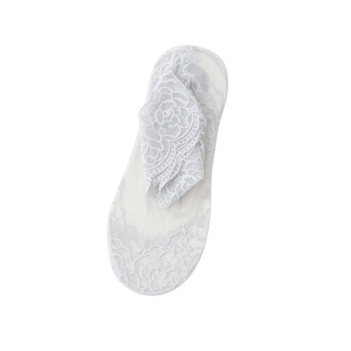 Women's rose pattern lace mesh socks with hollow ruffle 1