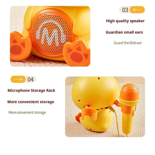 Mini Karaoke Machine for Kids with LED Lights and 2 2