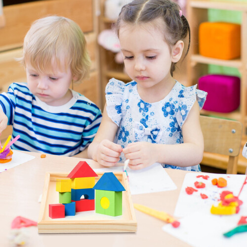Topbathy Stackable Puzzle Sorting Trays Wooden 4 pcs 1