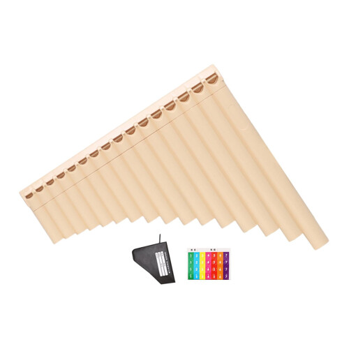 Pan Pipe Instrument in C Key 16 Pipes with Note Stickers 2