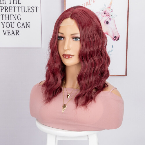 Synthetische Lace-Front-Perücke für Damen – vorgezupft, lang 2