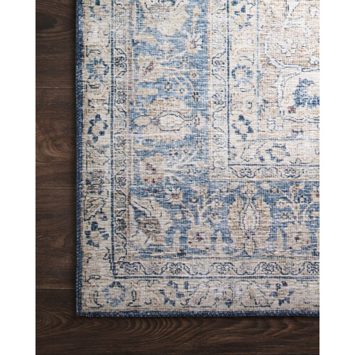 Layla Oriental Distressed Area Rug Blue Tangerine 2