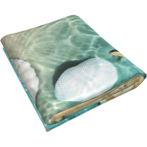 Coastal Seashell Hand Towels Blue Ocean Starfish Design 2 1