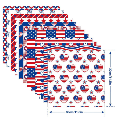 4th of July Pattern Paper 12x12 inch Double-Sided 24 Sheets 1
