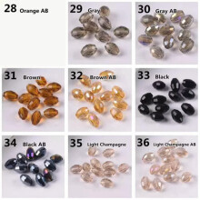 Rugby Oval Faceted Crystal Glass Beads Jade Lake Blue 8x6mm