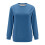 Blå sweatshirt med rund hals og lange ærmer til kvinder, oversized 4