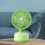 Mini ventilador de mesa recarregável USB com 3 velocidades, verde. 3