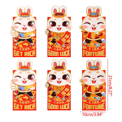 Red Fold Bag Cartoon Design 6 Pieces 2