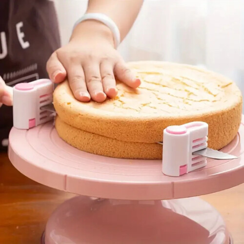 (Pink) Professional Cake Leveler slicer and Layer Cutter  adjustable 5 layer Creative Cake Slicer Baking DIY Tools Bread Split Toast Slicer 2