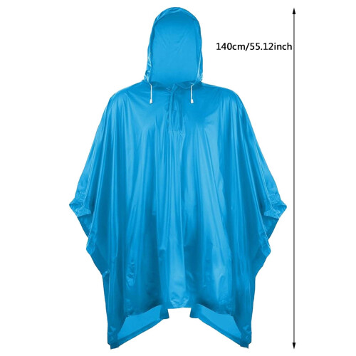 Poncho imperméable réutilisable pour adulte, robuste, avec capuche à cordon de serrage 2
