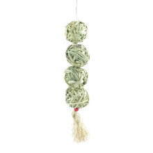 (Grass green) 1PC Pet rabbit grass woven ball hanging string rabbit grinding toy