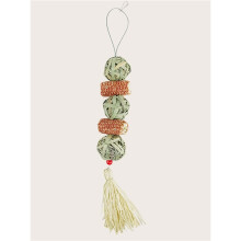 (chartreuse) 1PC Pet rabbit grass woven ball hanging string rabbit grinding toy