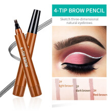 Microblading wenkbrauwpotlood, waterdicht, donkerbruin, 4 punten