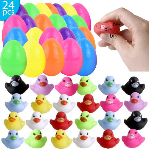 Prefilled Easter Eggs with Rubber Toys 48/24/12 Pcs 2