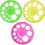 Circular Protractor Ruler with 16 Templates Plastic 2