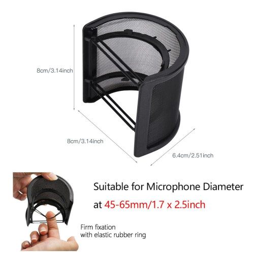 Greensen Pop Filter U-Shaped Metal Mesh Mic Windscreen 1