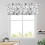 Kitchen Valance Spring Leaf Design Black White Grey 54x18 6