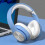Over-Ear Bluetooth 5.3 Hörlurar Hopfällbara 8 Timmars Batteri Blå 4