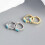 925 Sterling Silver Boho Huggie Hoop Earrings with Blue CZ 2