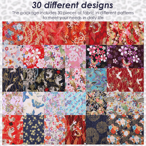 Cotton Quilting Fabric Soft Comfortable 30 Pcs 2