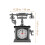 Vintage decorative phone clock for home office ABS material 2