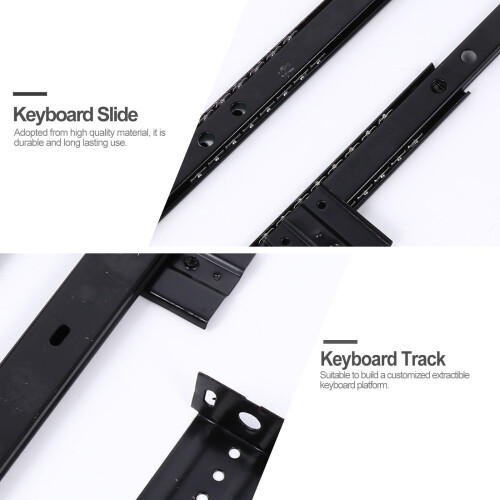 Keyboard Tray Drawer Guides Black 1 Pair 1