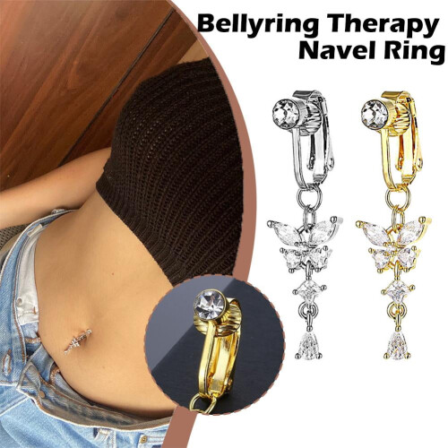 Copper Clip-on Belly Button Ring for Women 1pc 2