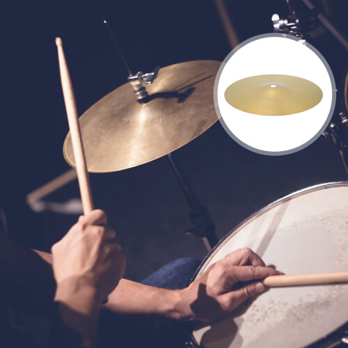 ROSENICE Golden Brass Cymbal Replacement for Drum Practice 1