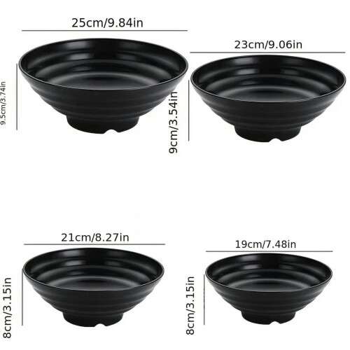 Plastic Ramen Bowl Anti-Slip Solid Color 1 pc 2