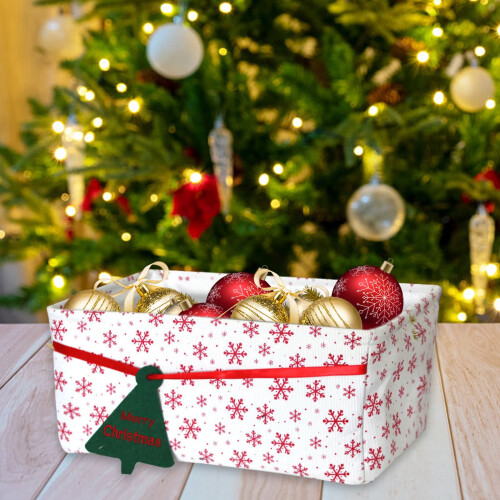 Cesta decorativa de tecido para guardar doces de Natal (1 unidade) 1