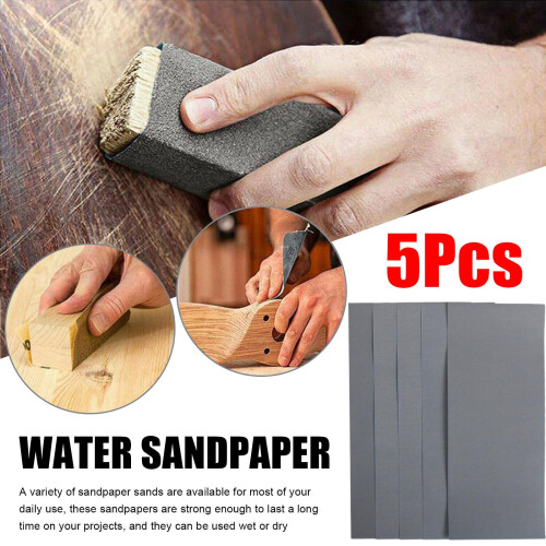 Sandpaper Sheets Wet Dry Grit Mix 5 Pieces 2