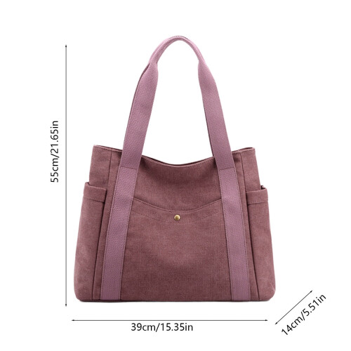 Bolsa Tote Feminina Grande em Lona Resistente 21,65x15,35x5,51 polegadas 1