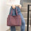 Bolsa Tote Feminina Grande em Lona Resistente 21,65x15,35x5,51 polegadas 3